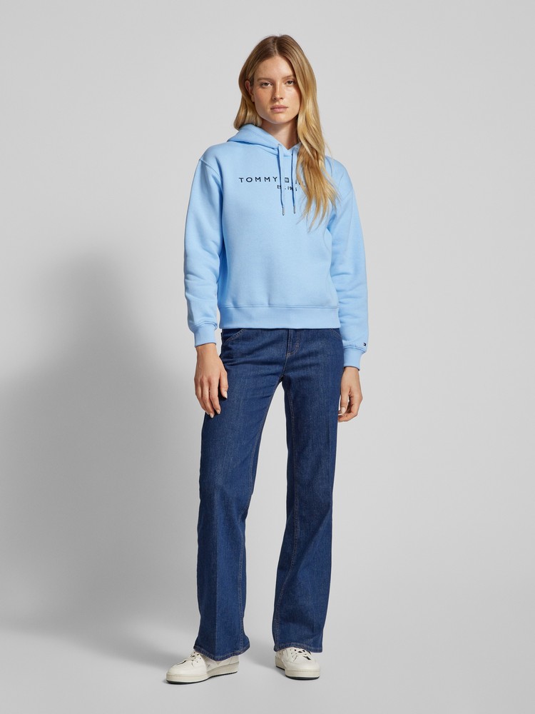 

Худи женское Tommy Hilfiger WW0WW43598 голубое S, Голубой, WW0WW43598