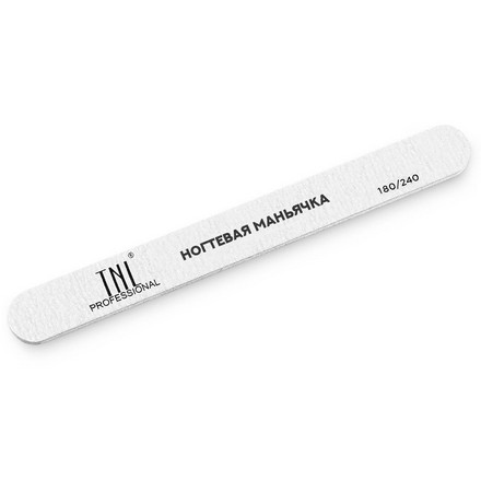 

Пилка для ногтей TNL Professional «Ногтевая маньячка» узкая 180/240, Серый