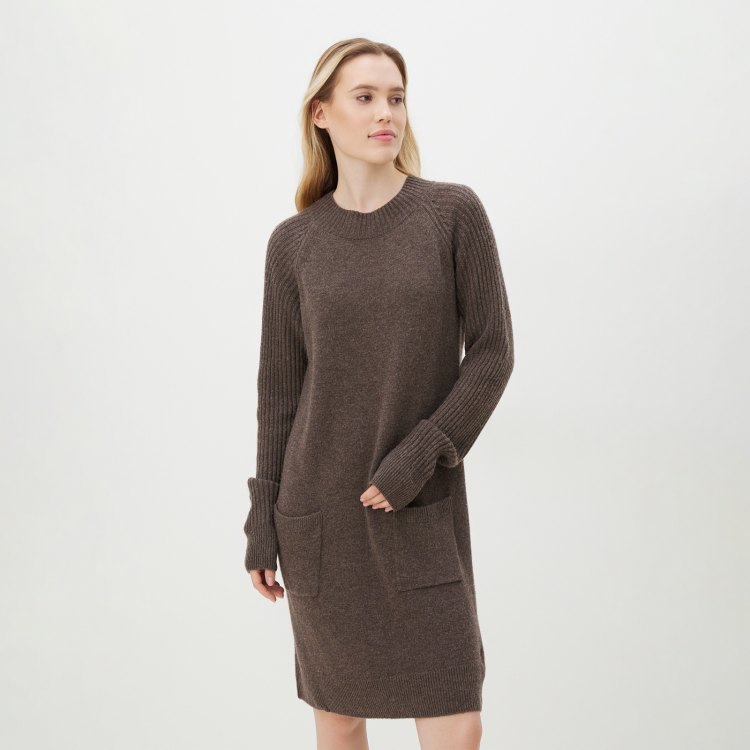 

Платье женское Maison David Knitted dress коричневое S, Коричневый, Knitted dress