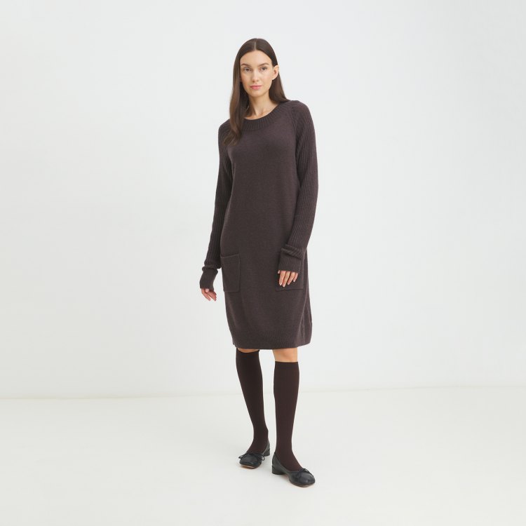 

Платье женское Maison David Knitted dress коричневое M, Коричневый, Knitted dress