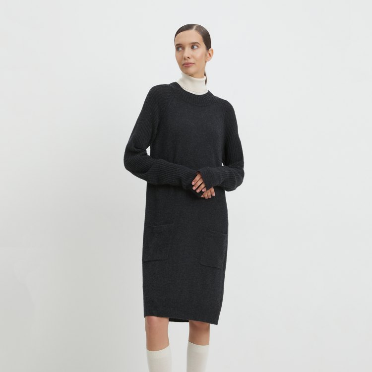 

Платье женское Maison David Knitted dress серое XL, Серый, Knitted dress