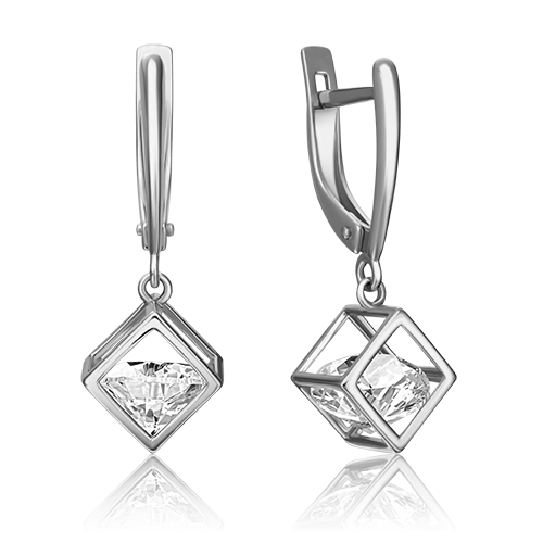 

Серьги подвески из белого золота PLATINA jewelry 02-4343-00-401-1120, фианит, 02-4343-00-401-1120
