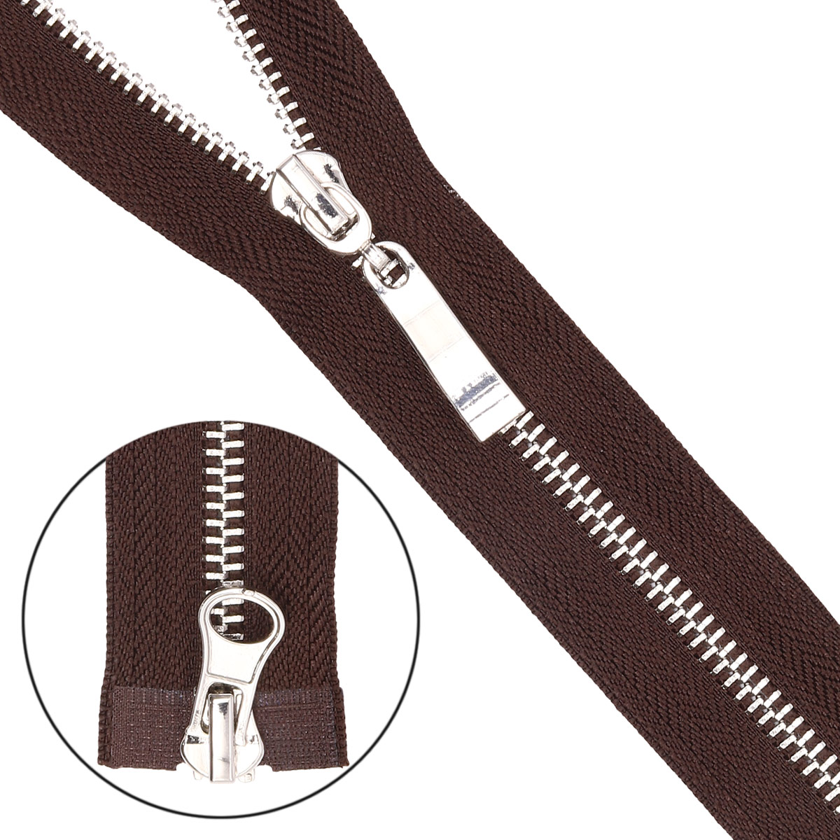 

Молния металл-никель разъемная (2 замка,Т5) -100см (868 тёмно-коричневый), 5 шт