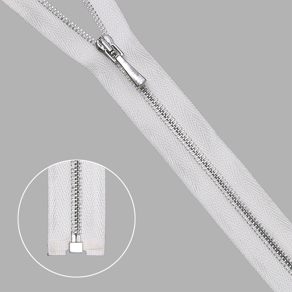 

Молния металл-никель, разъемная Т1 50см (571 молочный), 1 шт