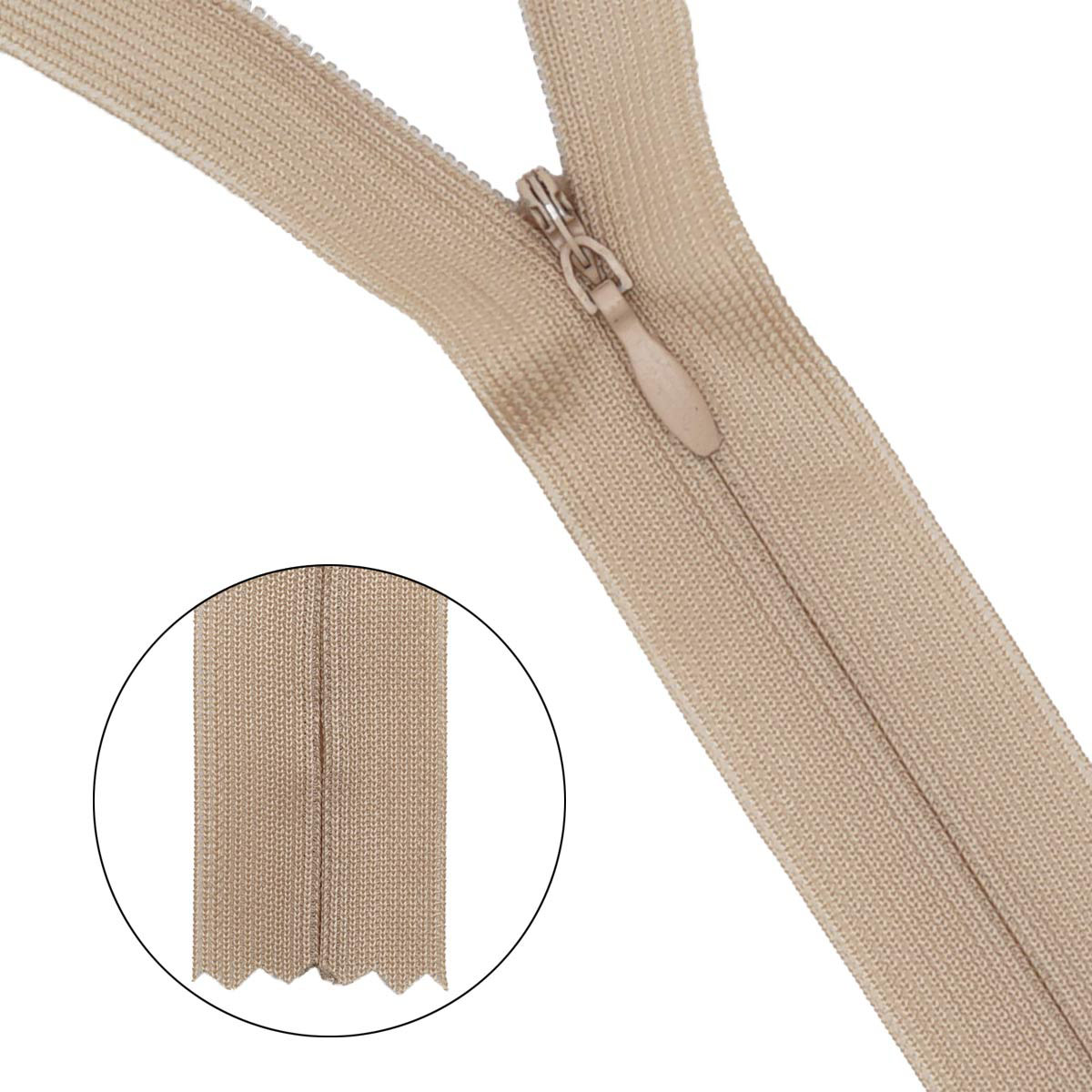 

Молния потайная, неразъемная, т3, 20см (нейлон) (127 бежево-серый), 10 шт, Коричневый, 10120