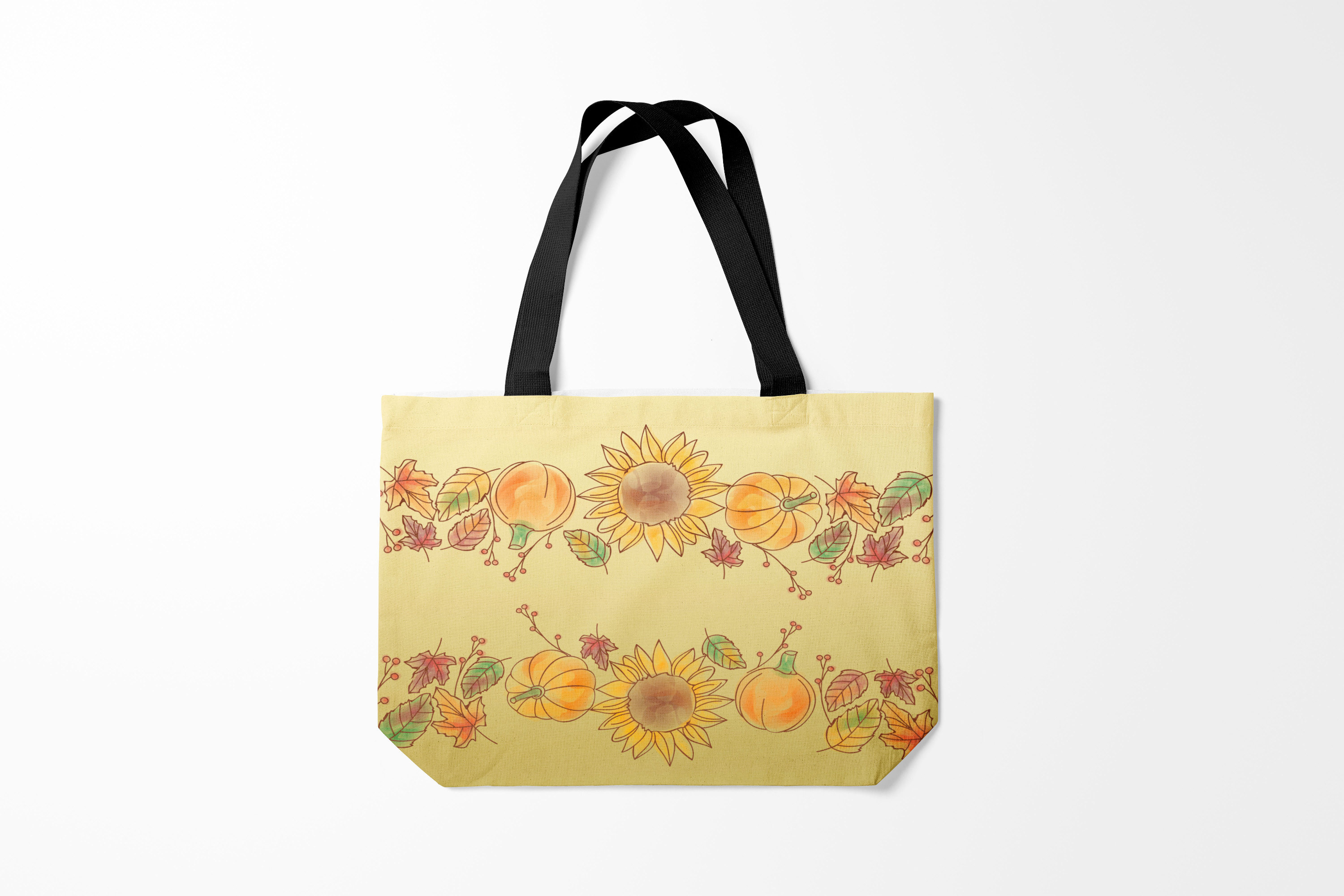 

Сумка шoппер унисекс Burnettie Листья подсолнухи тыквы, бежевый, Листья подсолнухи тыквы