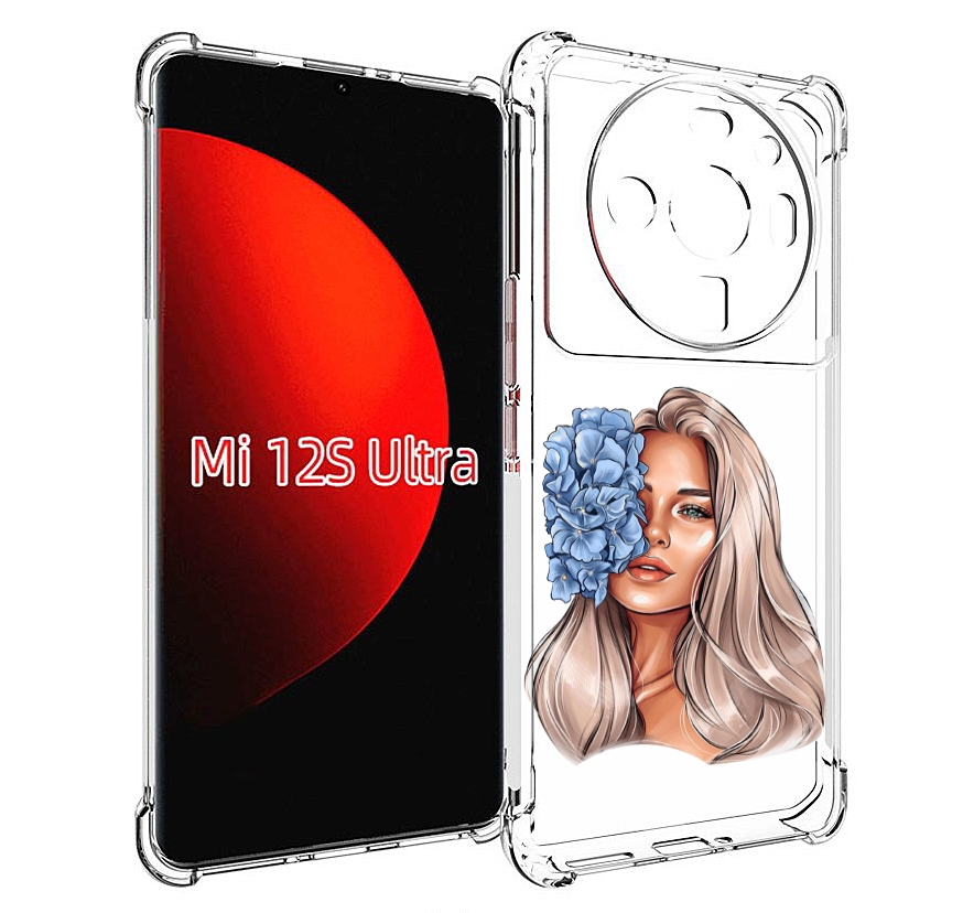 

Чехол MyPads блондинка-с-голубыми-цветами женский для Xiaomi 12S Ultra, Прозрачный, Tocco