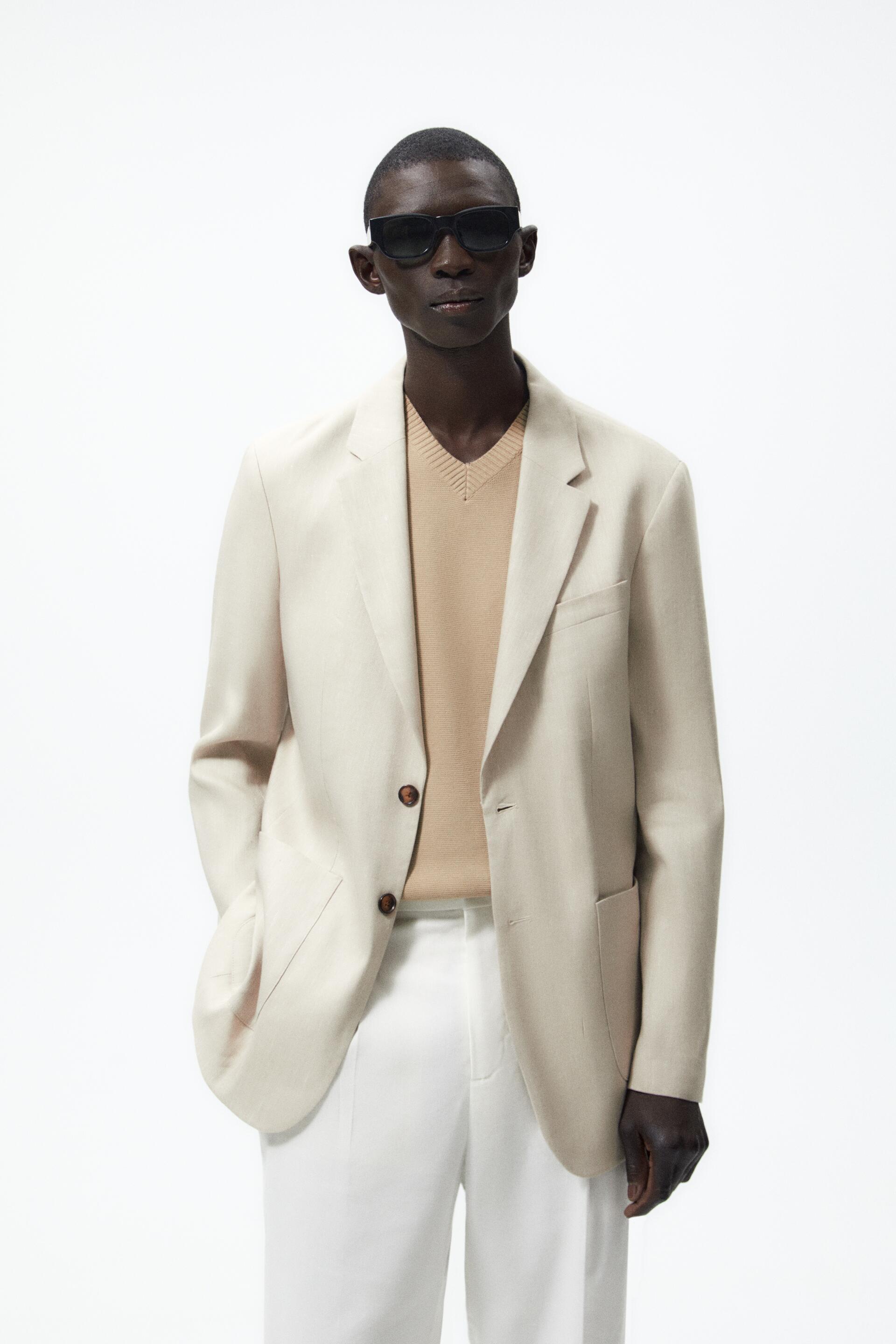

Пиджак мужской ZARA 00706356 бежевый XL (доставка из-за рубежа), 00706356