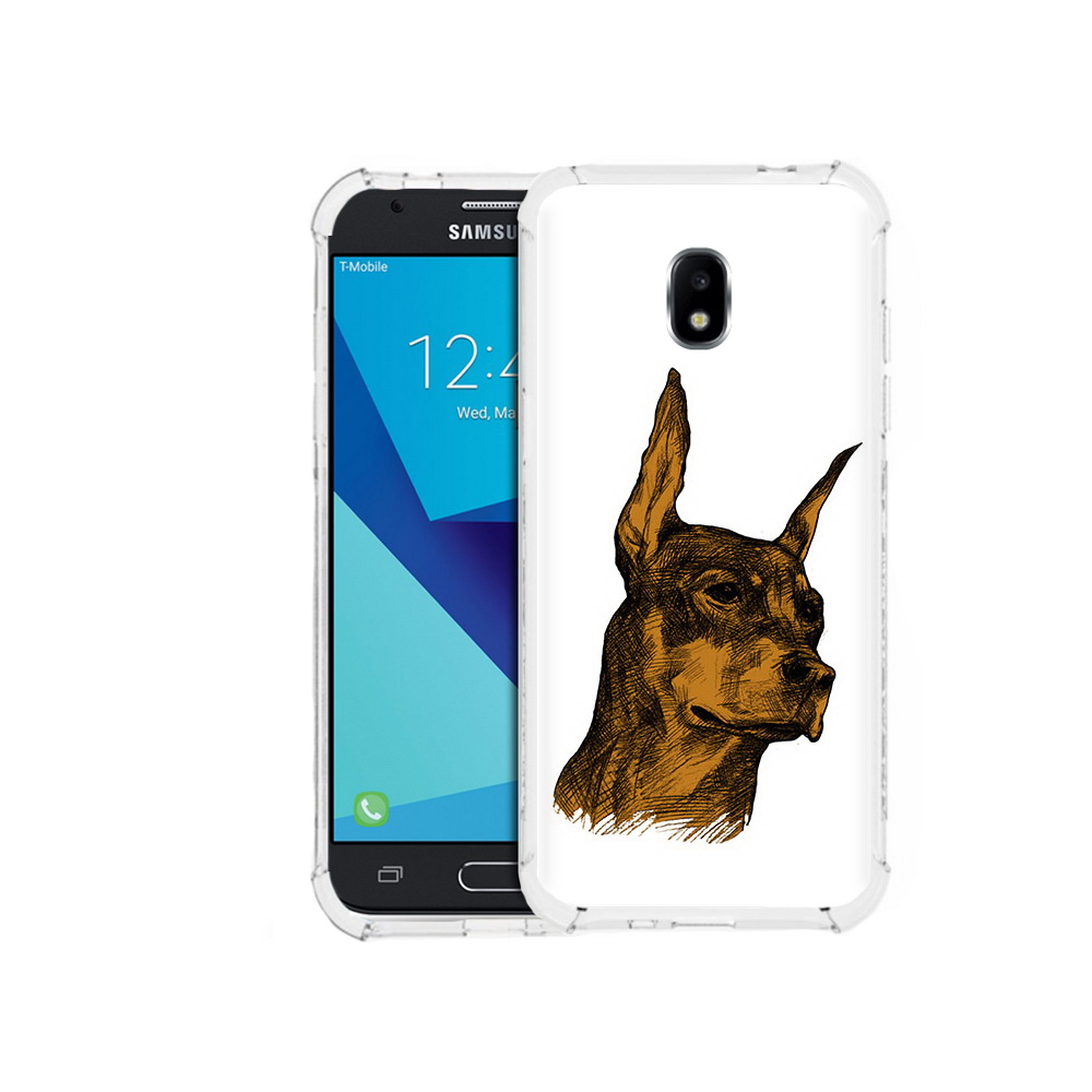 

Чехол MyPads Tocco для Samsung Galaxy J7 Pro скетч доберман (PT128255.589.605), Прозрачный, Tocco