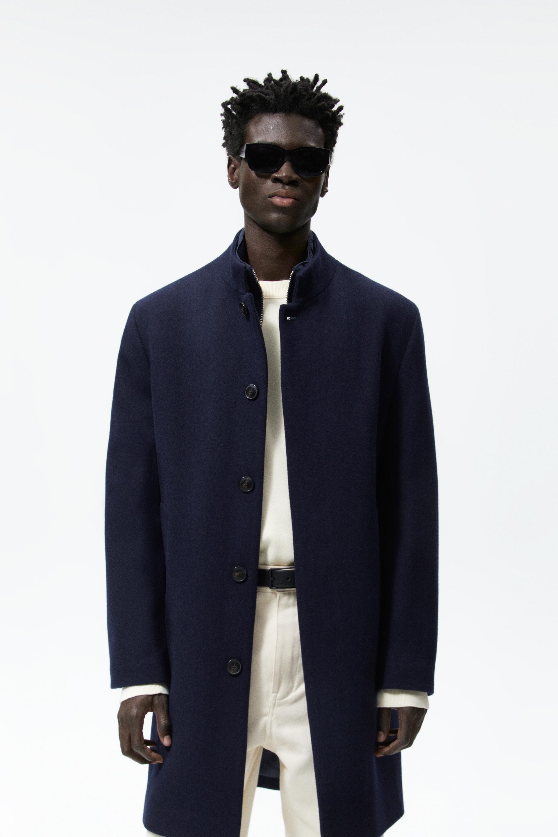 

Пальто мужское ZARA 00706376 синее L, 00706376