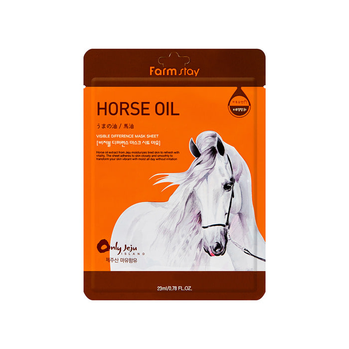 фото Питательная тканевая маска для лица farmstay visible difference horse oil mask sheet 23 мл