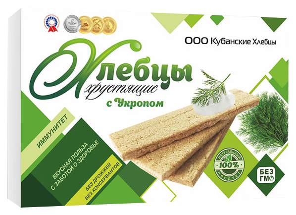 

Хлебцы ржано-пшеничные Кубанские хрустящие с укропом 100 г