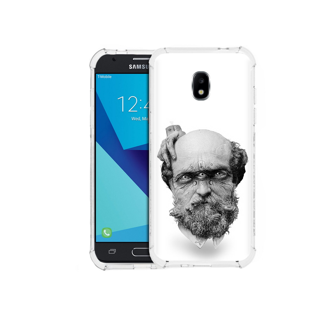 

Чехол MyPads Tocco для Samsung Galaxy J7 Pro страшный бородатый мужчина абстракция, Прозрачный, Tocco