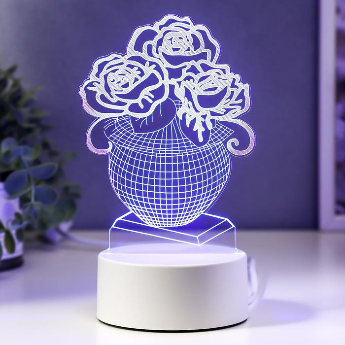 

Светильник "Ваза с цветами"LED RGB от сети, 3D