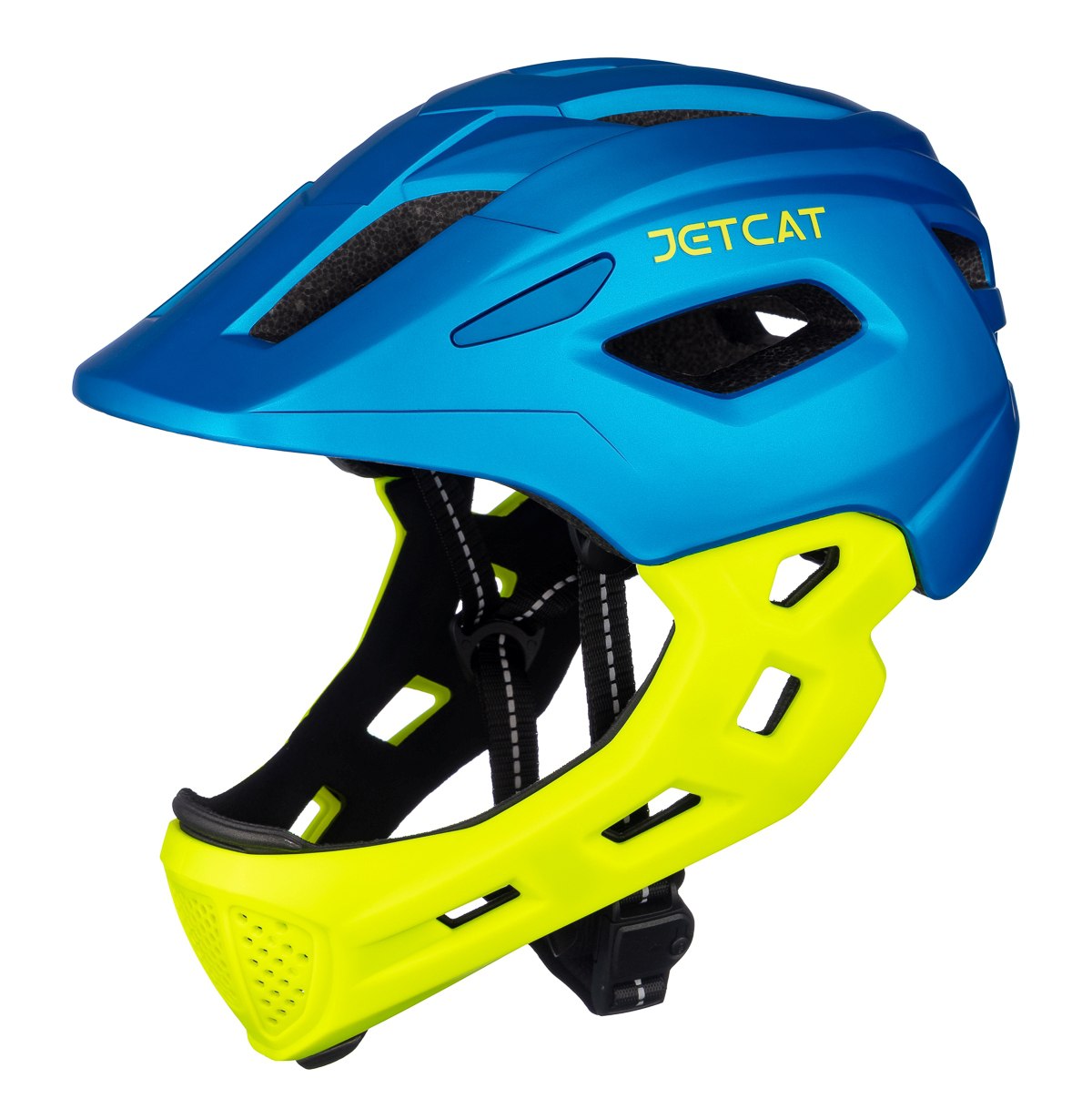 Шлем защитный детский JetCat Start Blue/Green размер S 52-56 см велосипедный