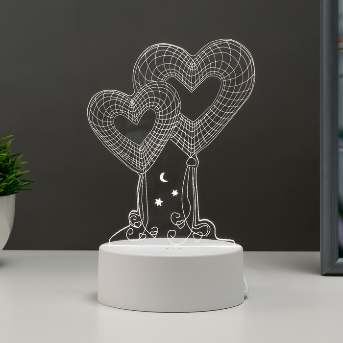 

Светильник сенсорный "Два сердца" LED 3 цвета от USB
