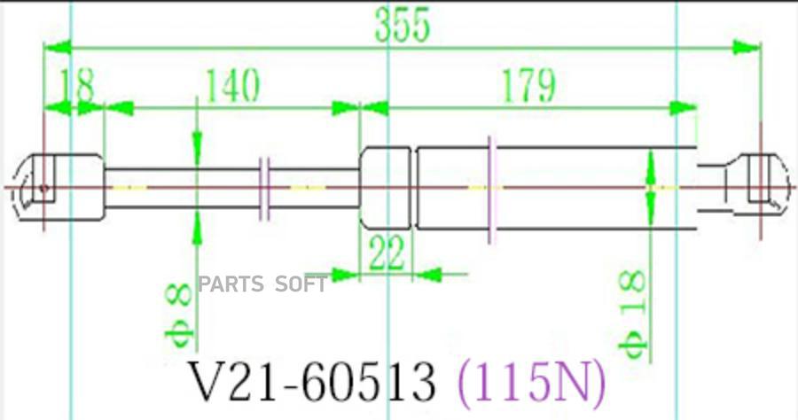 Амортизатор багажника JETT V21-60513