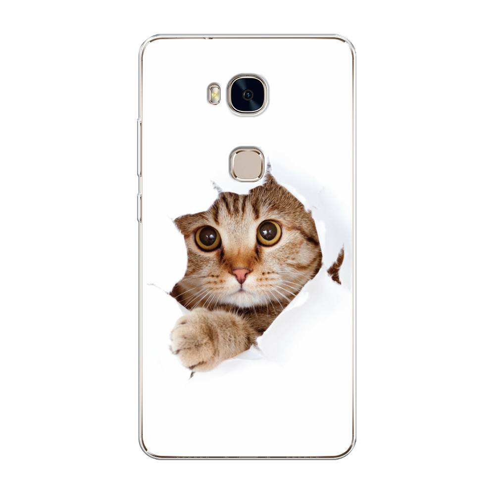 

Чехол для Honor 5X "Кот и бумага", Белый;коричневый, 60550-1