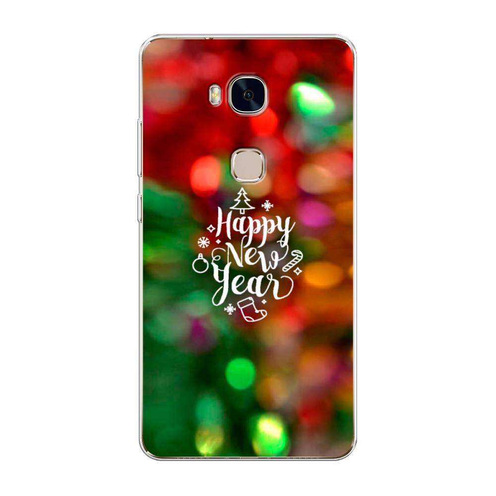 

Чехол для Honor 5X "Новый Год на елке", Зеленый;красный;желтый, 60550-5