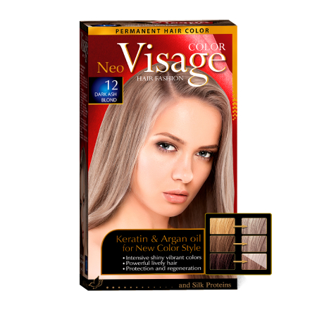 фото Краска для волос visageneo color №12 dark ash blond