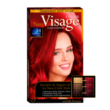 фото Краска для волос visageneo color №34 intensive red