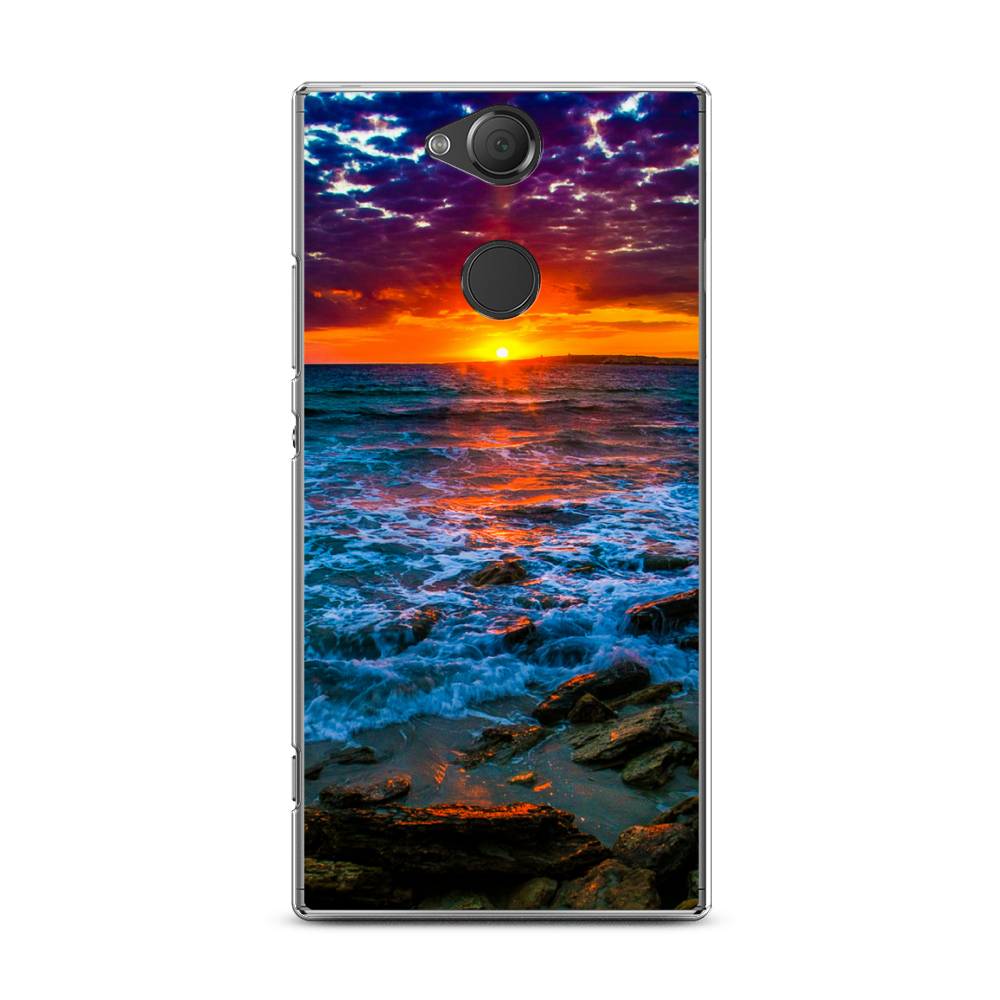 

Чехол на Sony Xperia XA2 Plus "Закат 1", Оранжевый;синий, 53550-2
