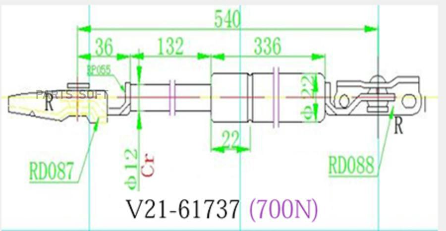 

Амортизатор багажника JETT V21-61737