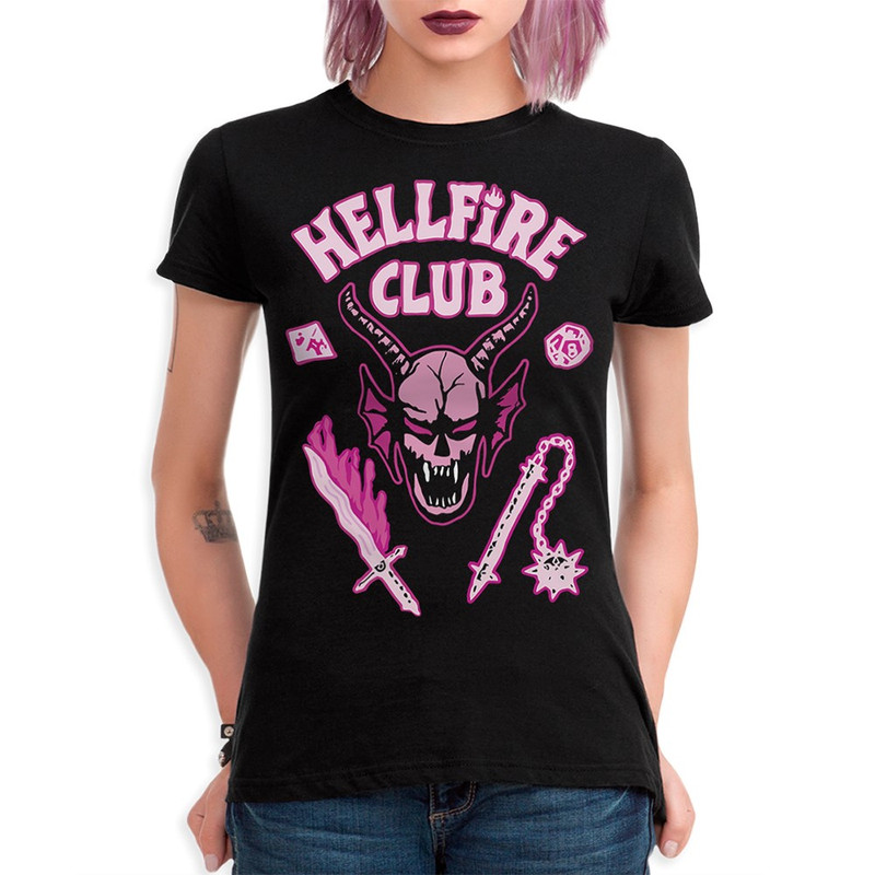 

Футболка женская Dream Shirts Hellfire Club - Очень странные дела 1 черная S, Hellfire Club - Очень странные дела 1