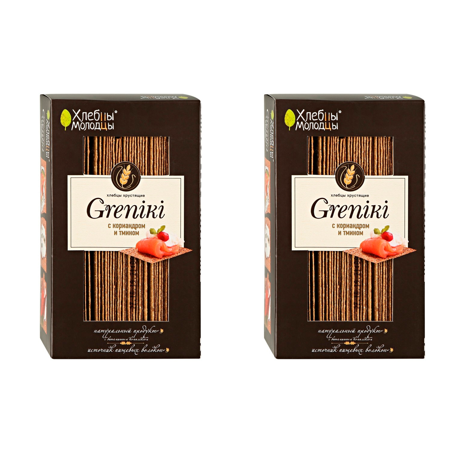 

Хлебцы Хлебцы-молодцы Greniki с кориандром и тмином, 150 г, 2 шт, "Greniki" с кориандром и тмином