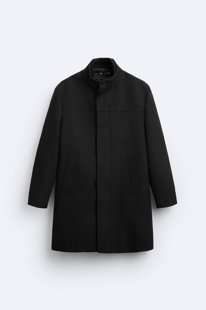 

Пальто мужское ZARA 05940889 черное S, Черный, 05940889