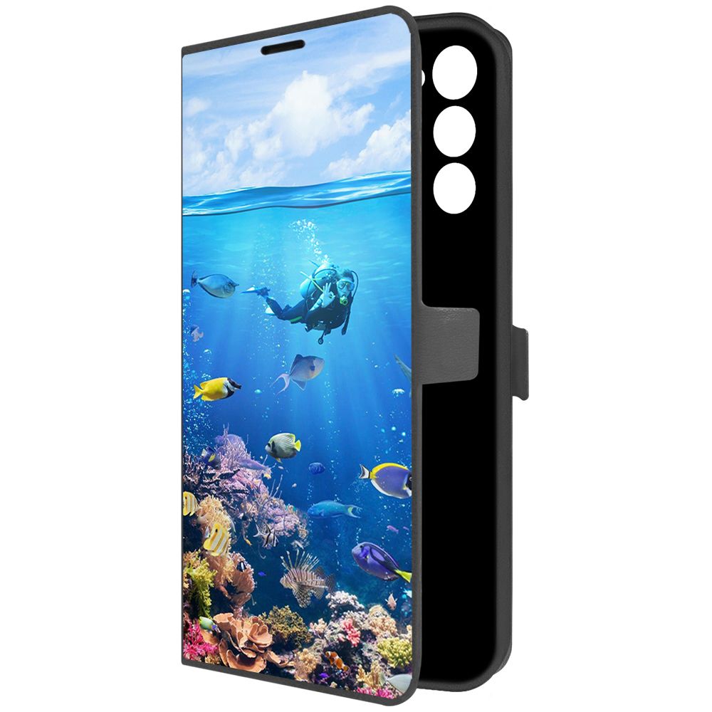 

Чехол-книжка Krutoff Eco Book для TECNO Spark Go 2022 Австралия, Большой Барьерный Риф, Черный