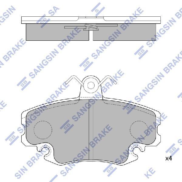 

Колодки тормозные RENAULT LOGAN 04-/SANDERO 08-/CLIO 91- передние с датчиком SANGSIN