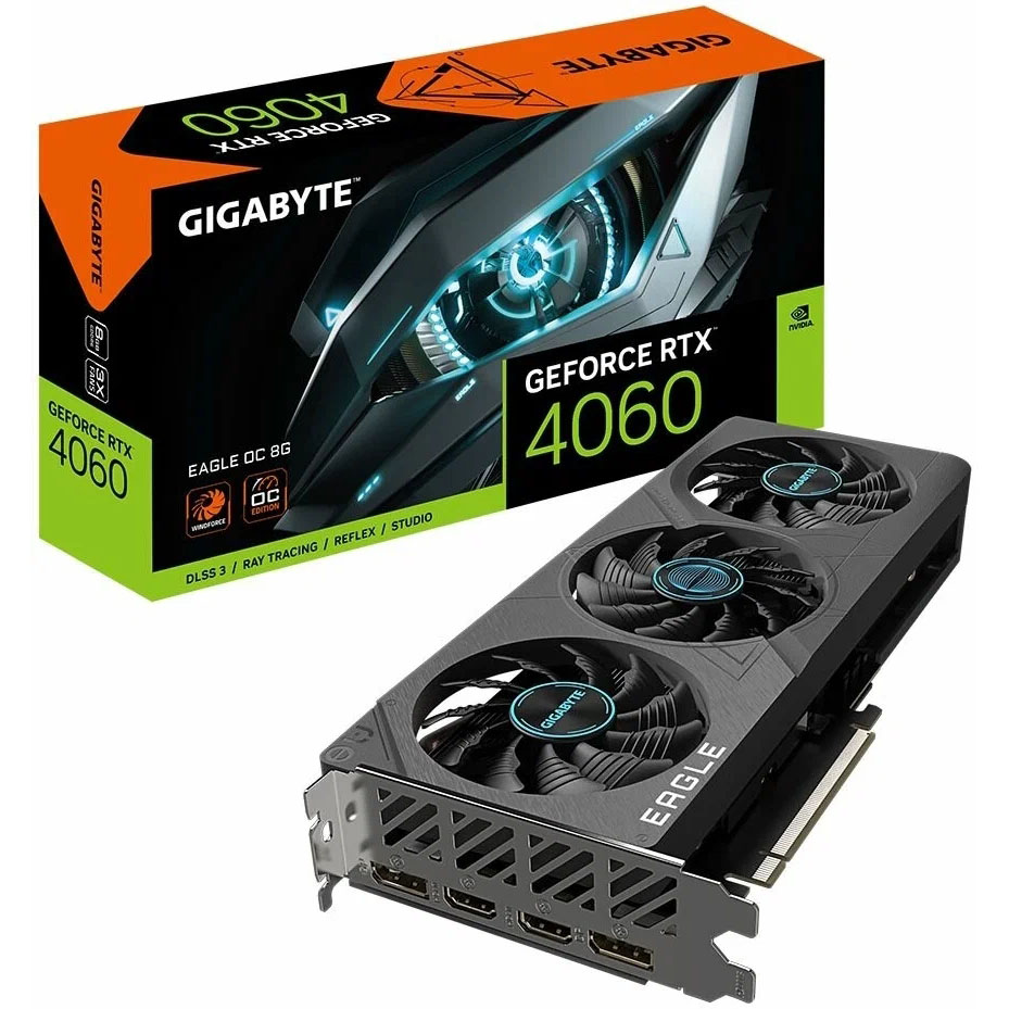 

Видеокарта Gigabyte NVIDIA RTX 4060 EAGLE OC (78), Черный, RTX 4060 EAGLE OC