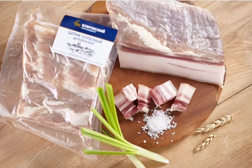 

Шпик свиной Бобровский мясокомбинат Деревенский соленый ~1 кг