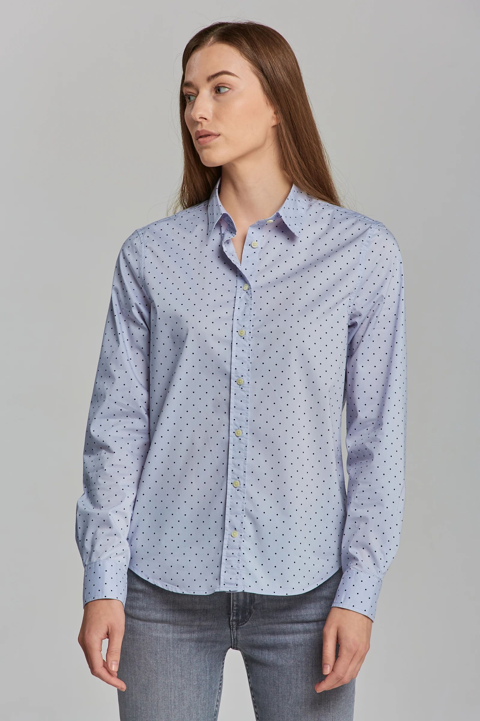 

Рубашка женская GANT 4311220 голубая 46 EU, Голубой, 4311220