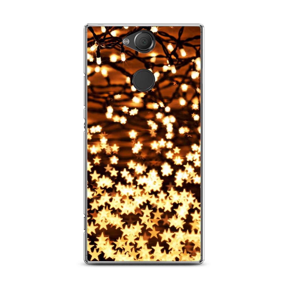 

Чехол для Sony Xperia XA2 Plus "Новогодняя гирлянда", Золотистый, 53550-5