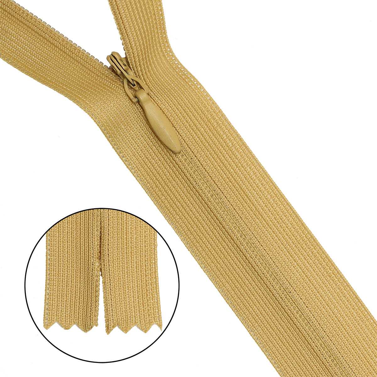 

Молния потайная, неразъемная, т3, 20см (нейлон) (845 горчичный), 10 шт, Серый