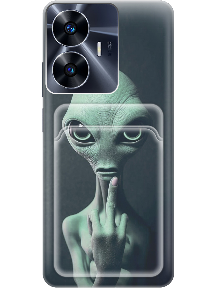 

Силиконовый чехол на Realme C55 с рисунком "Инопланетянин", Зеленый;синий;черный, 20011956