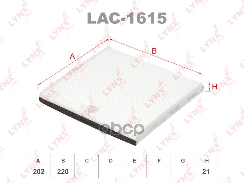 

Фильтр салонный LYNXauto lac1615