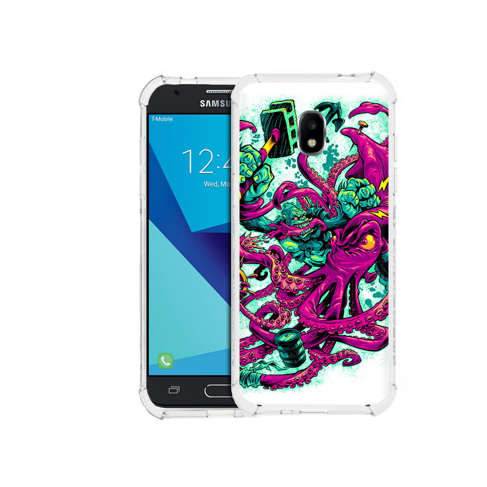 

Чехол MyPads Tocco для Samsung Galaxy J7 Pro фиолетовый кракен (PT128255.589.657), Прозрачный, Tocco