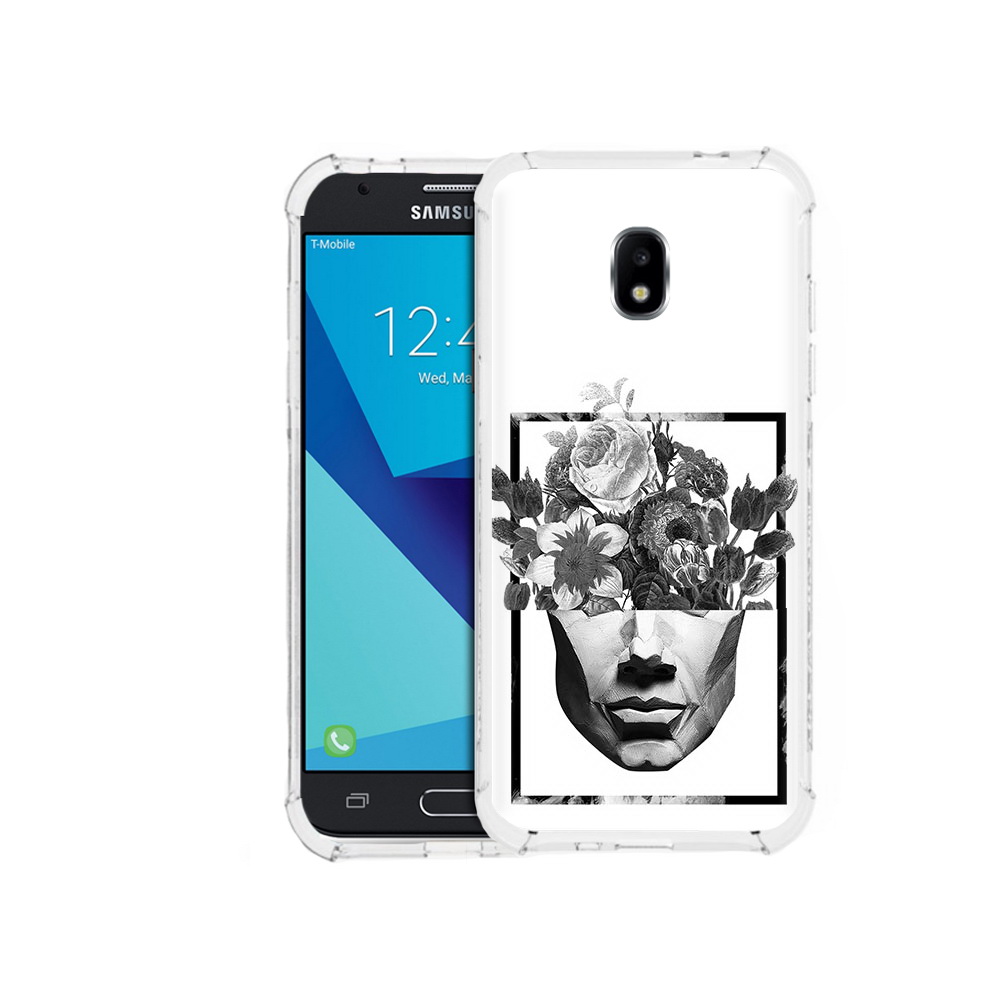 Чехол MyPads Tocco для Samsung Galaxy J7 Pro черно белая ваза в абстракции