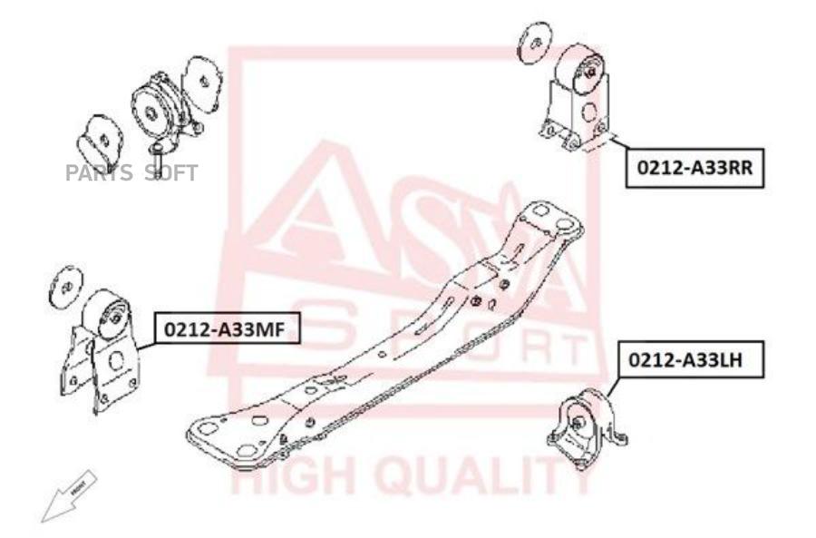 

Опора двигателя ASVA 0212-A33RR задняя, Nissan Maxima, Cefiro A33 1998-2006