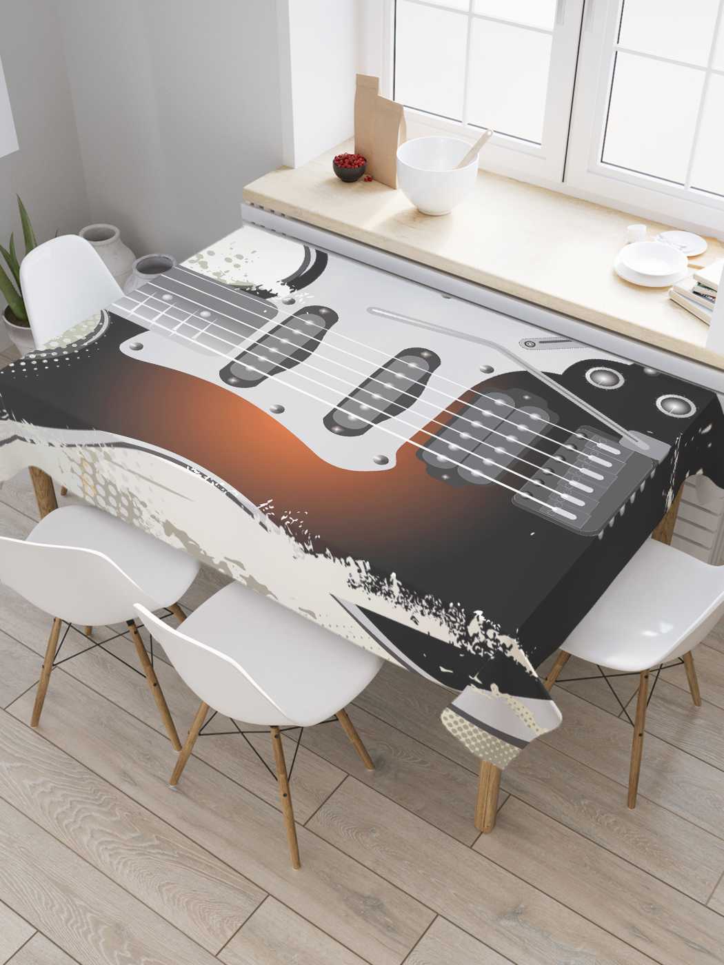 

Скатерть прямоугольная JoyArty "Рок-гитара" из сатена, 120x145 см, Серый, Рок-гитара
