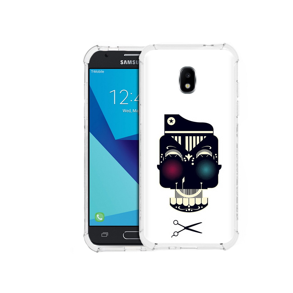 

Чехол MyPads Tocco для Samsung Galaxy J7 Pro черно белый скелет с яркими глазами, Прозрачный, Tocco