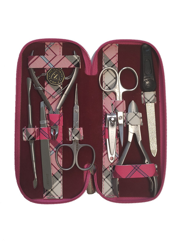 Маникюрный набор MS-7106, ZINGER, 8 предметов, чехол клетка розовая игровой набор модница в чемоданчике 18 предметов