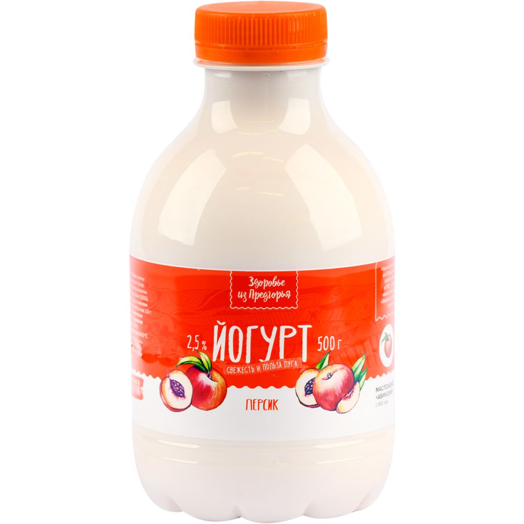 

Йогурт Здоровье из предгорья персик 2,5% БЗМЖ 500 г