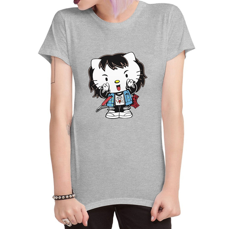 

Футболка женская Dream Shirts Hellfire Club Hello Kitty - Очень странные дела 1 серая S, Hellfire Club Hello Kitty - Очень странные дела 1