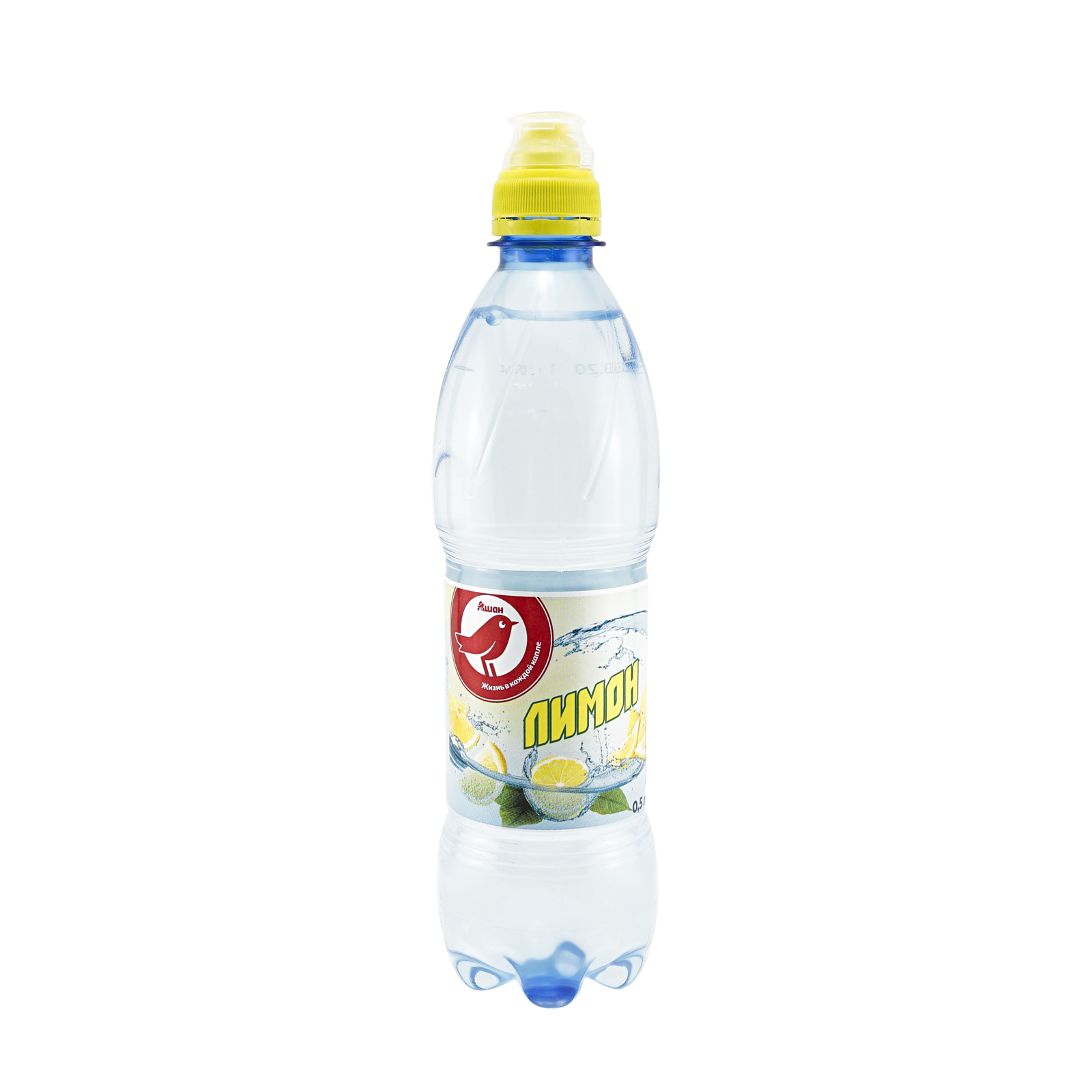 Вода питьевая АШАН Красная птица с ароматом лимона негазированная 0,5 л