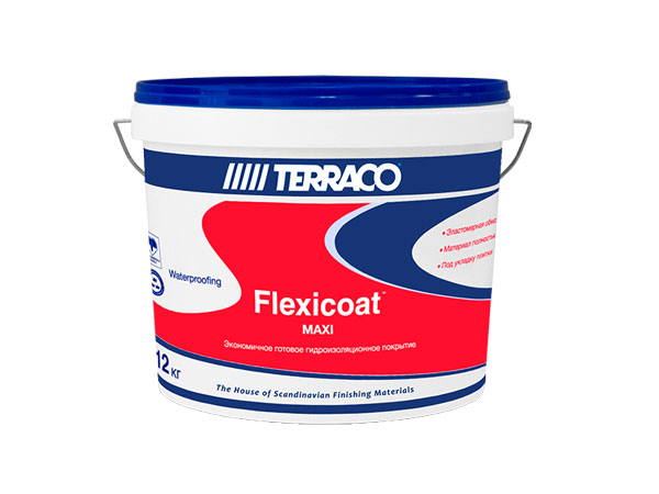 

Покрытие гидроизоляционное акриловое для сан узлов Terraco Flexicoat Maxi, Flexicoat Maxi