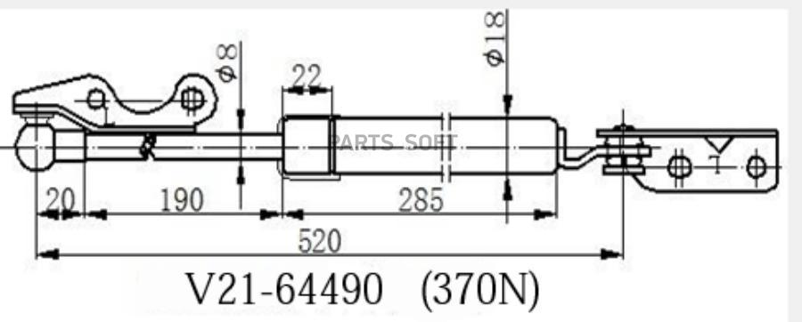 Амортизатор багажника JETT V21-64490